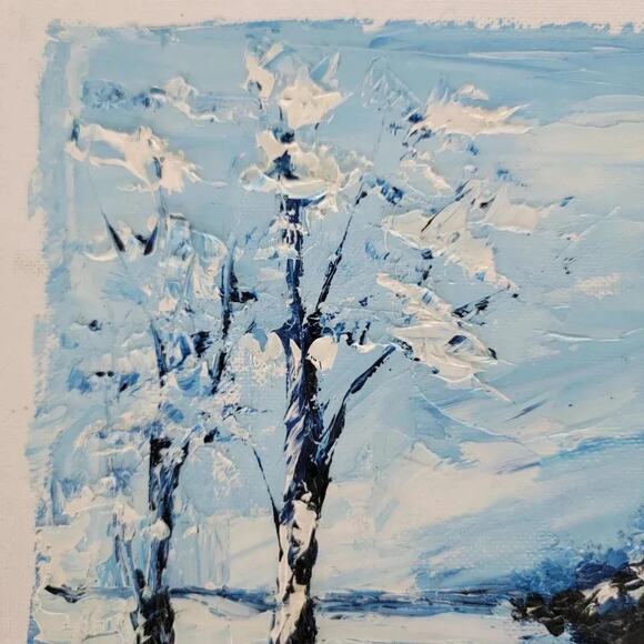 Hazel Pickens Original Oil Painting Winter Landscape Snow Scene Vintage 12x9 - Picture 4 of 8